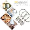 40 Pack Rings Curtain Clips Rustproof Metal Window Drapery Decorative Clips Vintage Heavy Duty Eyelet Curtain Rods Hangers Rings with Hooks, 1.25In Inner Diameter (Silver-Non Open)