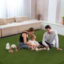 Baby Play Mat for Floor Nursery Muscle Area Rug Playroom Rug 47"x47" Elastic Foam 1.3" Thick Crawling Mat for Babies,Toddlers, Infants,Kids(Moss Green)