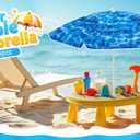 Sweetude Water Table Umbrella (Table Not Included), Kids Seaside Beach Umbrella Picnic Canopy for Summer Toddlers Sand Beach Camping Garden Outdoor Pool Shade Party Supply(Ocean Wave Theme)