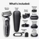 Braun Series 7 7032cs Flex Electric Razor for Men, Wet & Dry, Electric Razor, Rechargeable, Cordless Foil Shaver with Beard Trimmer and Charging Stand, Silver