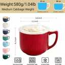 2 x Ceramic Soup Bowl with Handle 32oz Microwave Ramen Bowl with Lid, Soup Mugs & Cups for Cereal, Oatmeal, Ramen, Instant Noodle, Soup Container with Lid - Set of 2 (Red)
