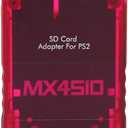 Ejoyous Memory Card Reader for PS2, MX4SIO SIO2SD Micro Storage Card Adapter Hand Made Stable Replacement Micro Storage Card Reader for PS2 (Transparent Red)