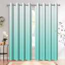 TYLCLTX Teal Ombre Bedroom Curtains Blackout Curtains Room Darkening Thermal Insulated Window Drapes for Living Room 2 Panels 42x63inch
