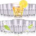 Meanplan Set of 24 Acrylic Drinking Glasses Reusable Water Drinking Cups Stackable Shatterproof Unbreakable Drinking Tumblers Water Glasses for Juice Beverages Drinks Coffee(Clear,8oz)