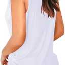 Jescakoo V Neck Tank Tops for Women Casual Sleeveless Shirts Loose Fit Summer (White, XL)