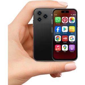 Mini Phone for Kids, Unlocked Kid Phone, 4.0 inch HD Touch Screen, 3GB+32GB, 4G, Dual SIM, Face ID, Android 10.0, GPS, Kids Smart Phone (Black)