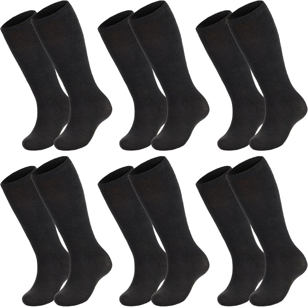 Zando 6 Pairs Youth Soccer Socks Baseball Socks Boys Girls Knee High Socks School Uniform Socks Outdoor Long Tube Socks (4-6 Years)