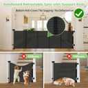 96 Inch Wide Reinforced Retractable Baby Gate with Support Rods, Extra Long Dog Gate Retractable Gate Outdoor Gates for Decks, Prevent Crawling Under Extra Long Baby Gates for Large Openings, Black