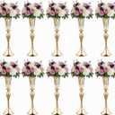 Metal Wedding Flower Vases for Tables - 22" Tall Elegant Table Centerpiece Vases, Gold Trumpet Flower Stands for Anniversary Ceremony Birthday Party Event Wedding Home Decorations (10, Gold)