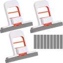 3 Pcs Mini Foldable Desktop Mop Portable Mini Sponge Mop with 9 Pcs Sponge Head Do Not Wash by Hand with Replaceable Sponges Head Self Squeezing Short Mops for Kitchen Floor, Reusable Mops