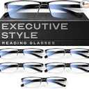 Gaoye 6 pack 1.0 Executive Style Reading Glasses Men  Durable Readers with Blue Light Filtering Comfortable Fit with TR90 Frames