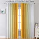 MIUCO Blackout Curtains & Drapes for Bedroom Living Room 95 Inches Long Yellow and White Room Darkening Ombre Curtains Rod Pocket & Back Tab Curtains Thermal Insulated Light Blocking 2 Panels Set