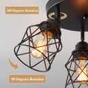Kitchen Light Fixtures, Adjustable Semi Flush Mount Ceiling Light with E26 Base, Multi-Directional Lamp for Kitchen, Hallway, Dining Room, Farmhouse, Entryway