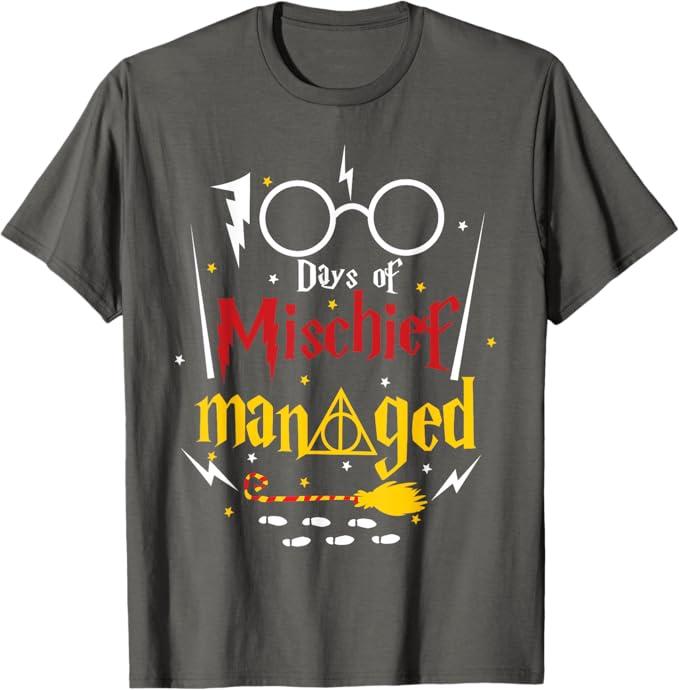 Student 100th Day Managed Wizard Magic 100 Days Of School T-Shirt,XL