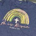 LAZYCHILD Easter Shirts for Men: He is Risen Shirt Christian Easter T-Shirt Easter Long Sleeve Gifts Tee Tops (Blue, XXL)