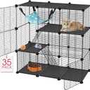 VISCOO Cat Cage, 3-Tier DIY Catio Cat Enclosures, 36" x 16" x 36" Cat Playpen Indoor & Outdoor with Hammock, Detachable Metal Wire Kennel Cats Crate, 3x1x3 Exercise Place for 1-2 Kitten/Squirrel