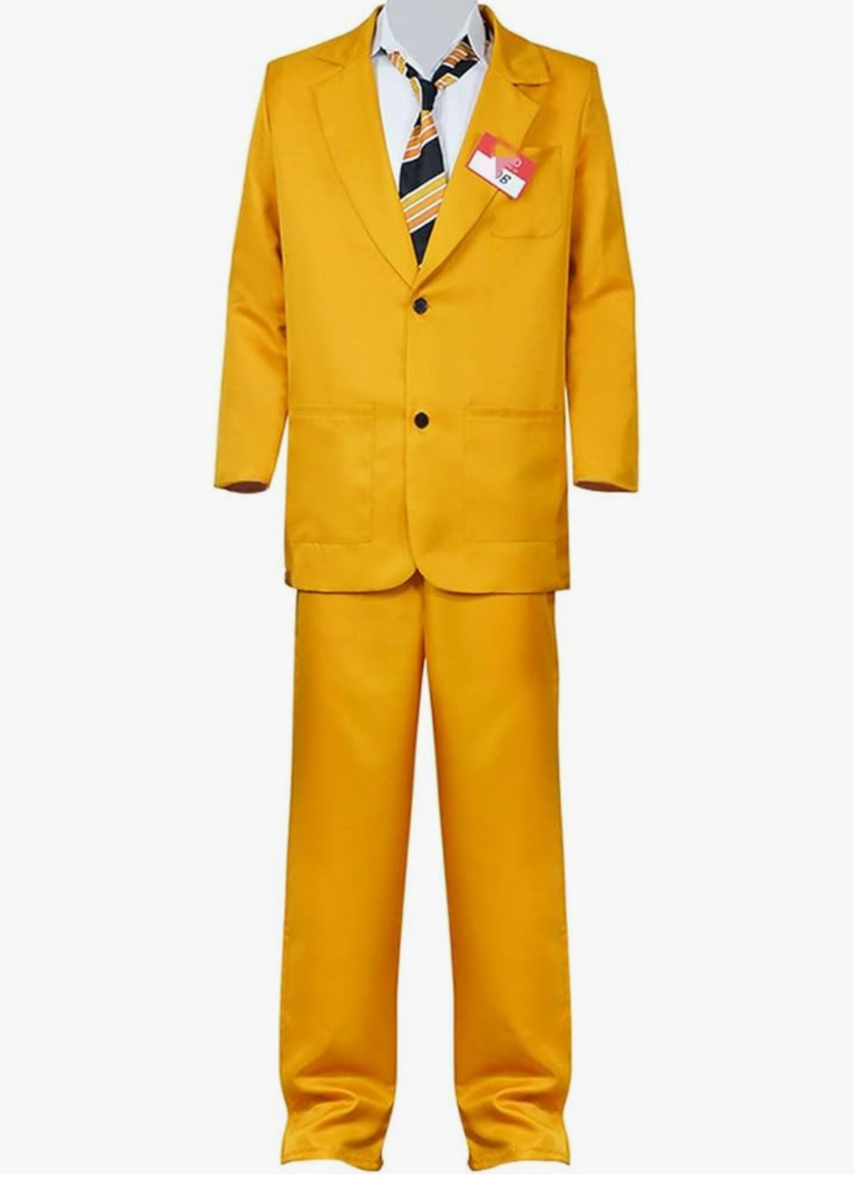 Mens Wedding Costume Halloween Beetle Costume Suits Jacket Pants Shirt Yellow Outfits (XXL)