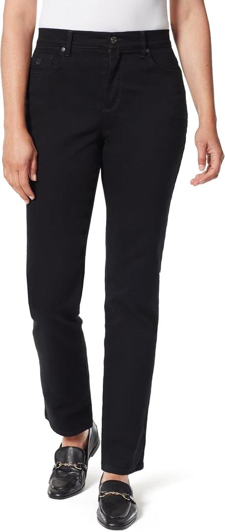 Gloria Vanderbilt Women's Amanda Classic High Rise Tapered Jean Standard (14, Black)