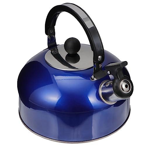 ABOOFAN Whistling Tea Kettle Stainless Steel Stove Top Whistling Water Kettle Hot Water Boiler Pot with Ergonomic Handle 2L Blue, 18.50 X 18.50 X 18.00 CM