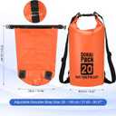 Waterproof Dry Bag, 20L Fit for Women Men Water Proof Bags Lightweight Dry Storage Floating Backpack with Whistle for Travel Backpacking Boating Kayaking Camping (Orange)