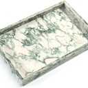 Yew & Tulip Natural Marble Vanity Tray, Nature Marble with Green Textures Serving Tray for Bathroom, Kitchen, Vanity, Home Decor, Wedding etc. (12" x 8" x 1.2")