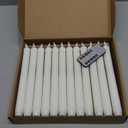 Homemory 24 Pcs Plastic Flameless Taper Candles with Remote Timer Dimmer, White Taper Candles Battery Operated with Flickering Flame Light Lifelike Led Candlesticks for Indoor Decoration 9.6 Inches