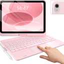 typecase Touch iPad 11th 10th Generation Case with Keyboard (11" 2025, A16 & 10.9" 2022) 360 Rotatable, 11-Color Backlit, Multi-Touch Trackpad, Pencil Holder, Thin & Light Light Pink