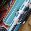 5-Position Aluminum Lay Flat Backpack Beach Chair 2 Pack, Compact Portable Low Beach Chairs for Adults with Cooler Pouch, Storage Pouch, Towel Bar, Cup Holder & Phone Holder, Multicolor Stripe