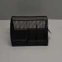 Greenco Mesh Desk Organizer Office & Dorm Room Supplies Caddy, 6 Compartments, Small Black Desk Organizer for Pen, Pencil, Small Office Supplies and Stationary Accessories Storage Organization