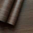 Walnut Wood Grain Contact Paper Peel and Stick Self Adhesive Wallpaper Dark Brown Wood Contact Paper for Furniture Countertops Bubble Free Design Thick Removable Waterproof Top Vinyl Wrap 31''x157''