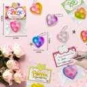 36 PCS Valentines Day Gifts Cards with Heart Pop Fidget Toys Bulk,Valentine Party Favors for Kids Mini Pop Heart Keychain,School Classroom Prizes Exchange Goodie Bag Stuffers for Toddlers Boys Girls