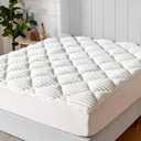 Novilla Fleece Mattress Topper Full, Warm Sherpa Mattress Pad, Cloud-Like Soft Bed Cover for Winter, Deep Pocket fits up to 21", Machine Washable, White