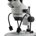 Swift S7-TGL-CA05 Trinocular Stereo Microscope, 7X-45X Zoom, WF10X Eyepieces, Gooseneck & Transmitted LED Lights, Pillar Stand, 110V