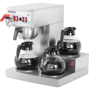 NUPANT 12 Cup Commercial Coffee Maker, Auto Filling Drip Coffee Maker Machine with 3 Glass Carafes 3 Warmers, Stainless Steel Pour Over Coffee Brewer with Hot Water Supply for Restaurant Office Cafe, 36 Cup