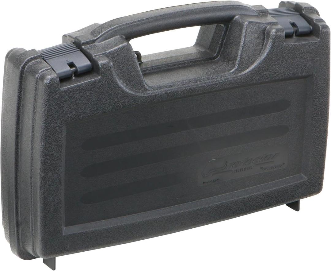 Plano Protector Series Single Pistol Case, Small, Black, Hunting Gun Case with Padlock Tabs and Foam Padding, Hard Plastic Pistol Case