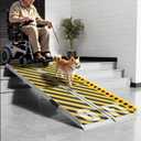 Portable Wheelchair Ramp 6FT, Aluminum Folding Ramps for Wheelchairs for Home Steps with Handle & Non-Skid Surface, 600 lbs Capacity Threshold Ramps for Doorways, Steps, Front Porch, Stairs, Entry