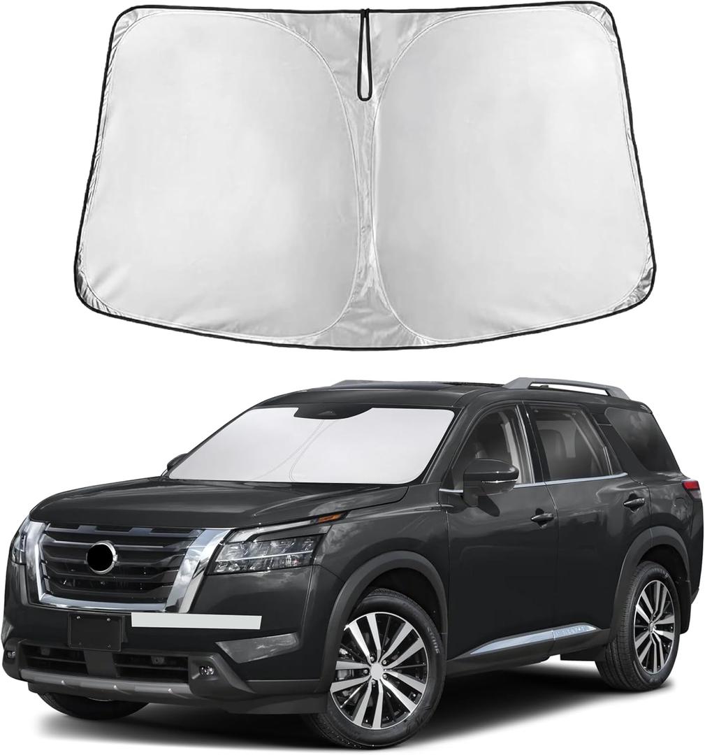 EcoNour Windshield Sunshade Compatible for Nissan Pathfinder 2022-2024 2025 2026, Sun Visor for Front Windshield & Window Sun Shade Cover, UV Heat Blocker & Protector, Car Accessories