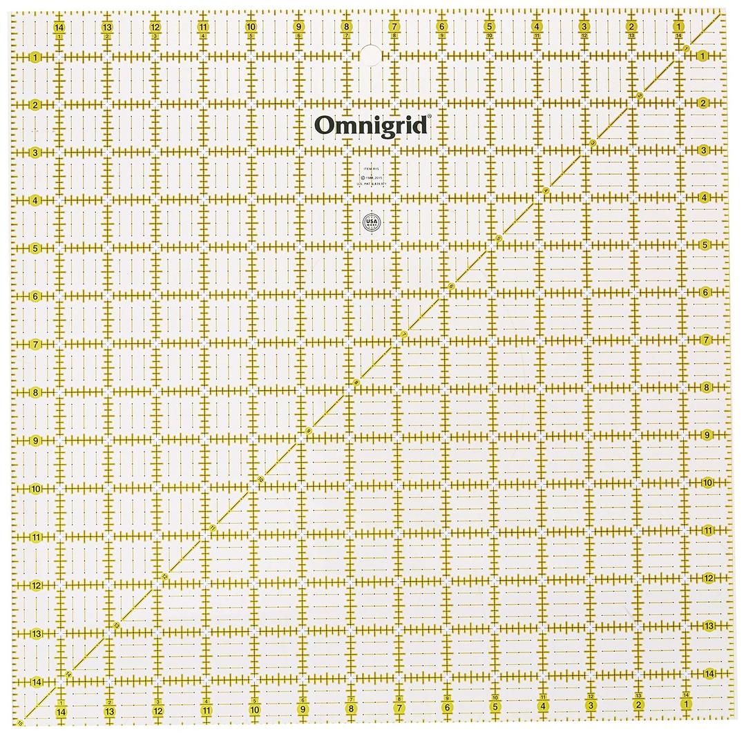 Omnigrid 15" x 15" Square Quilting and Sewing Ruler