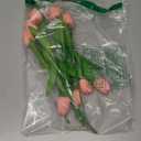28pcs Light Pink Flowers Artificial Tulip Stems Real Feel PU Tulips for Easter Spring Wreath Wedding Bouquet Centerpiece Floral Arrangement Cemetery Table Décor 13" Tall