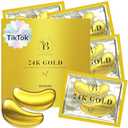 BLOOMORA 24K Gold Under Eye Patches (30 Pairs) - For Dark Circles & Puffiness - Hydrating Eye Mask for a Revitalized Look