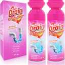 Foaming Drain Cleaner, Foam Drains Sink Cleaner and Deodorizer, Wild Tornado Drain Clog Remover for Kitchen Sinks, Shower Drains, Tubs (2 pcs)