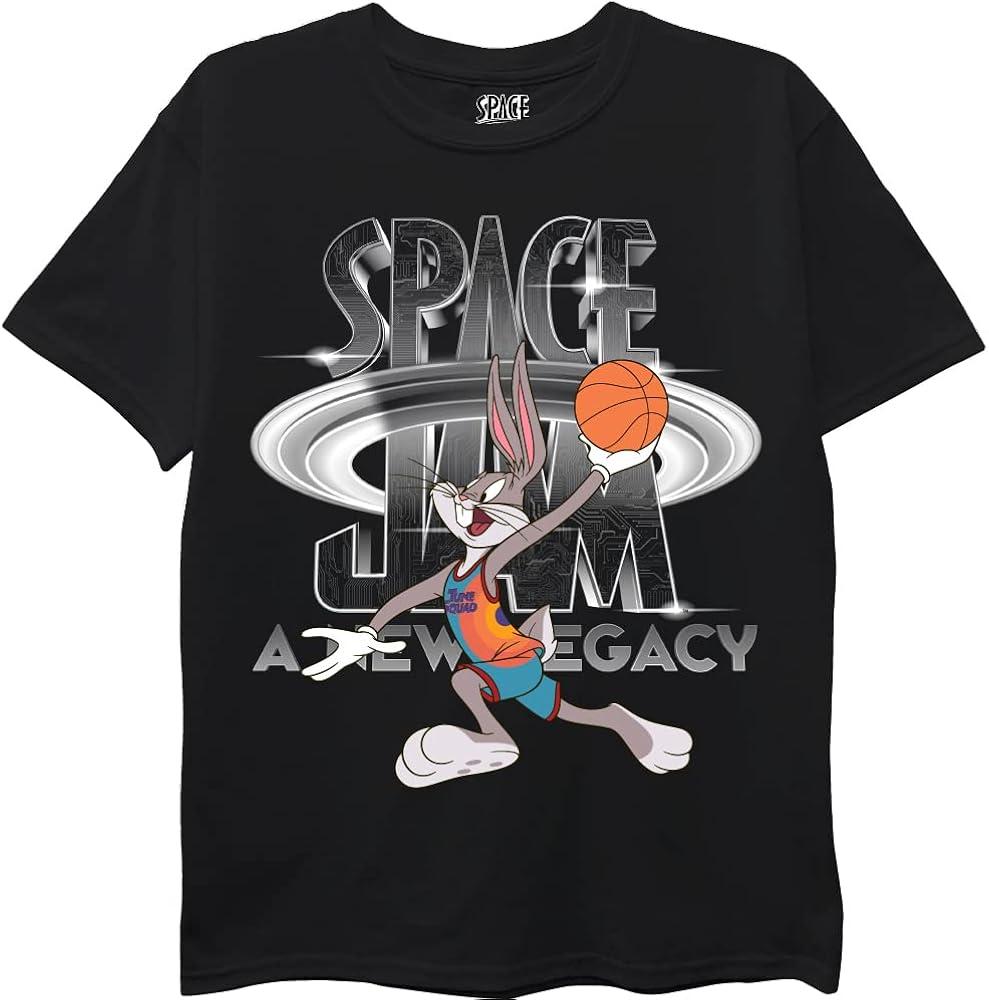 Space jam Boys' Space Jam: a New Legacy Tune Squad Short Sleeve T-Shirt - Boys 4-20 (Black, L)