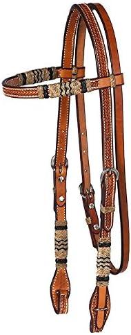NRS Rawhide Browband Headstall with Quick Change Bit Ends