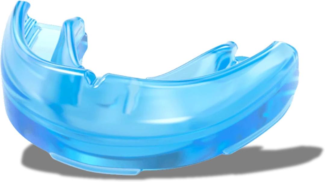 Shock Doctor Orthodontic Mouth Guard Braces for Sports, Hockey, Lacrosse, Football, Baseball, Upper Teeth Protection, Adult Size (Blue)