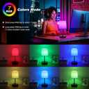 Ascher Small Bedside Table lamp Set of 2, RGB Color Changing Lamps, 3 Color Temperatures Nightstand Lamps with USB C and A Ports, Touch Dimmable Desk Lamp for Bedroom Living Room(White Shade)