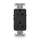Leviton 20-Amp, 125-Volt, Decora Plus Duplex Receptacle, Straight Blade, Commercial Grade, Self Grounding, 16352-E, Black Pack of 11