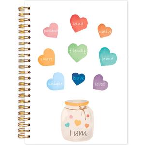 Yhtrg I Am Inspirational Spiral Notebooks, Boho Heart Affirmation Journaling Notebook, Motivational Journals for Writing, Therapy Office Supplies, Positive Encouragement Gifts for Women, 5.5x8.3 Inch