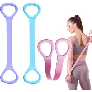 3pc Figure 8 Resistance Band, Exercise Bands for Back, Elastic Rope Stretch Fitness Band, Stretch Band for Chest Expander, Yoga Gym Fitness Pulling Rope 8 Word Elastic Bands