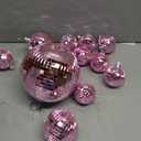 WILLBOND 12 Pack Disco Ball Mirror Ball with Hanging Ring for Fun Retro Disco Party Decorations Party Dj Lighting Effect Stage Props Game Accessories, 5.91", 3.94", 3.15", 2.36"(Pink)