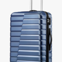 Coolife Medium Checked Luggage with Spinner Wheels Hard side Suitcase TSA Lock Telescopic Handle(Blue)